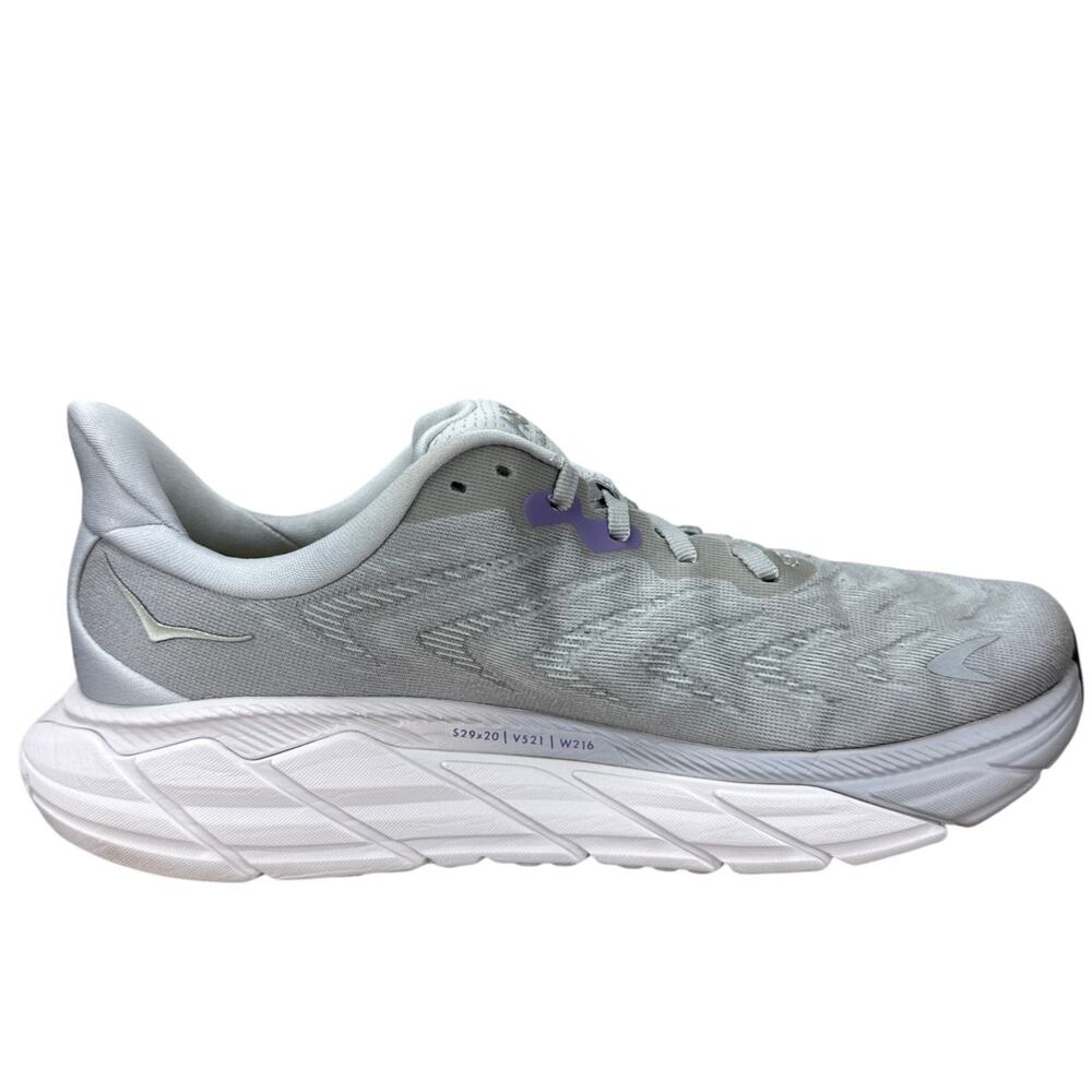 Hoka Arahi 6 Women 9.5 B Harbor Mist Silver Running Shoes Sneaker Aetrex Insoles - Picture 4 of 13